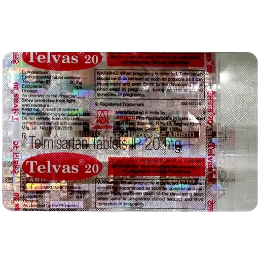 telvas 20mg tablet 15's